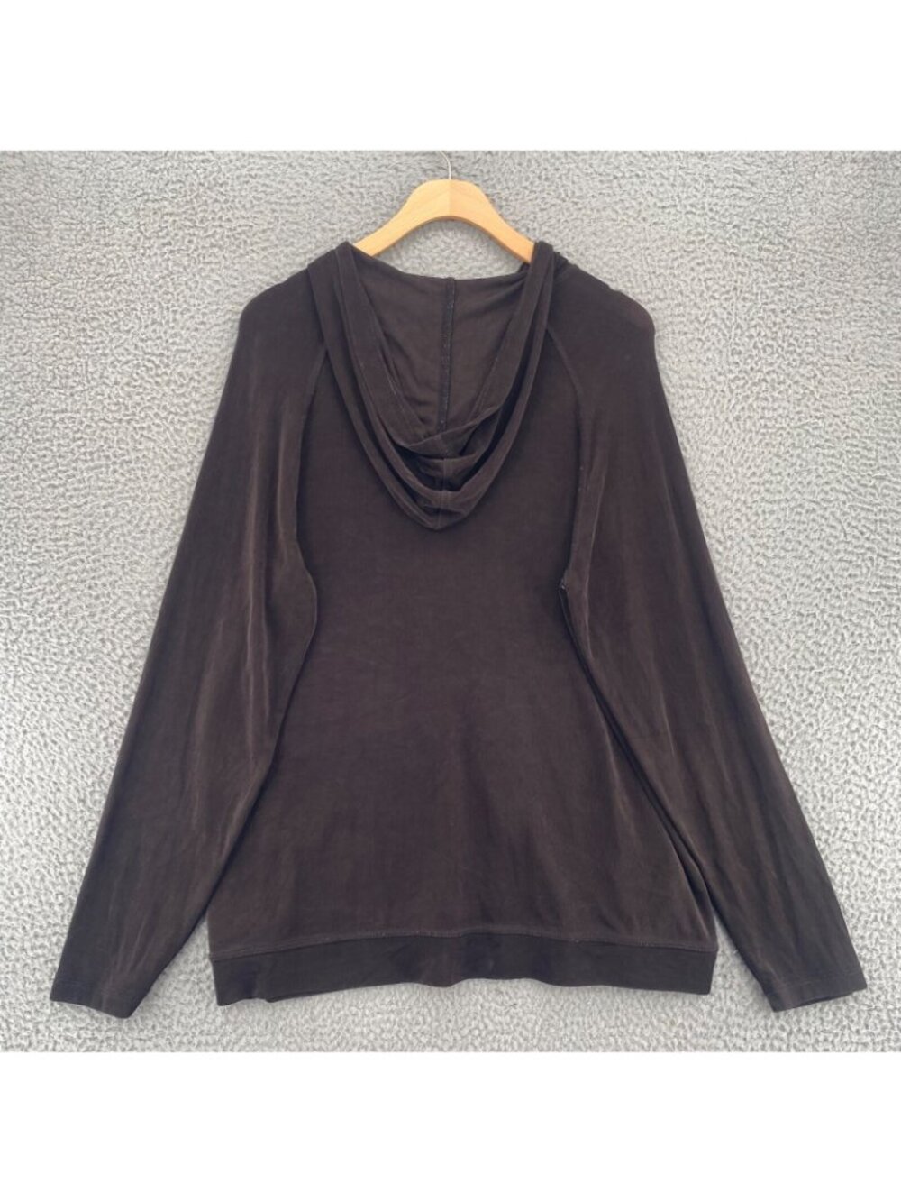 Chicos Hoodie Womens 2 US Large Brown Travelers Knit Stretch Full Zip Pockets - Picture 3 of 9